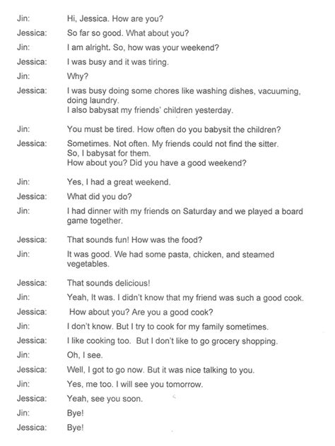 example of conversation script