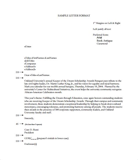 example of correct letter format