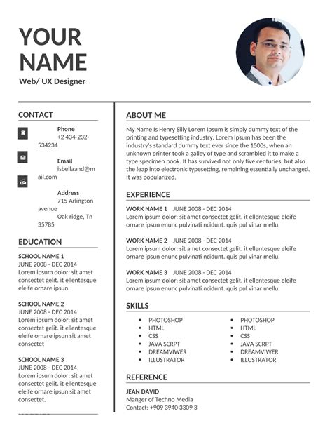 example of cv in word format