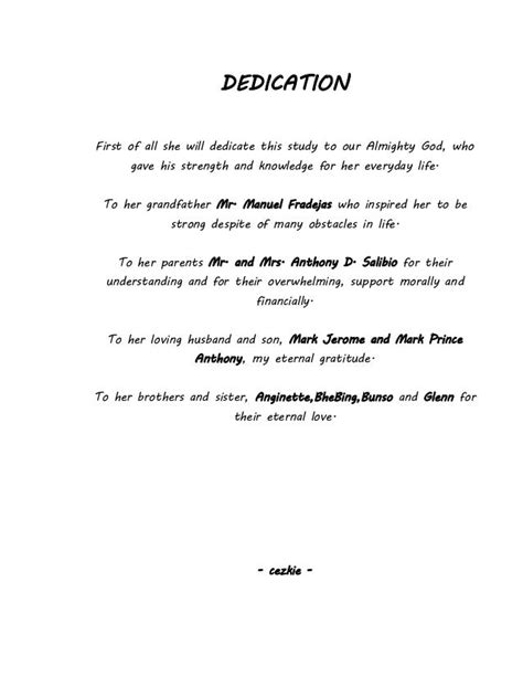 example of dedication for internship report