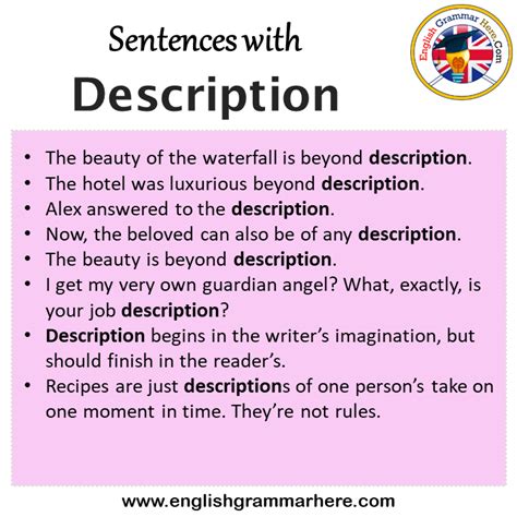 example of description in english