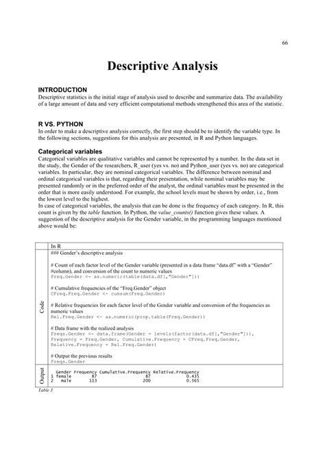 example of descriptive analysis in research pdf