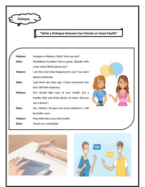 example of dialogue conversation between two friends about school