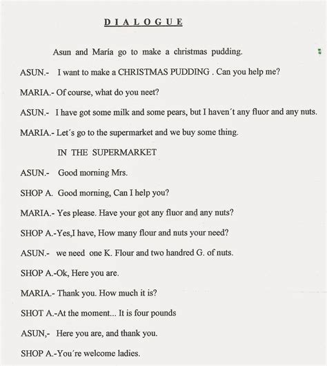 example of dialogue in english
