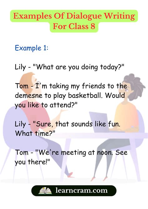 example of dialogue in english writing