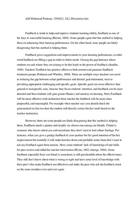 example of discussion text in english