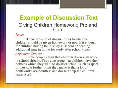 example of discussion text type