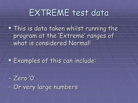 example of extreme test data