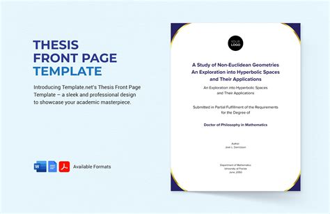 example of front page of thesis