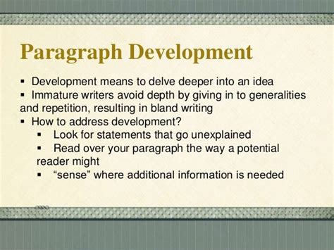 example of illustration method of paragraph development