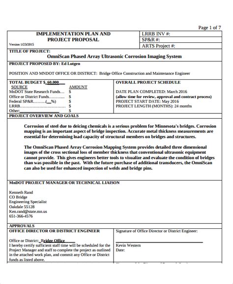 example of implementation plan in project proposal