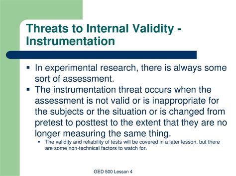 example of instrumentation threat to internal validity