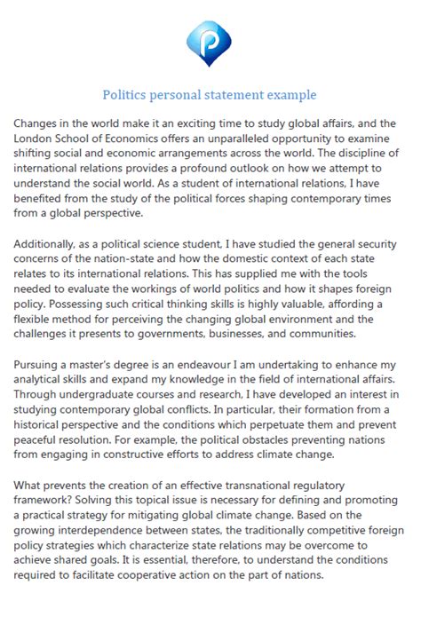 example of international relations personal statement