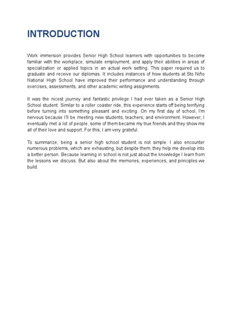 example of introduction in immersion