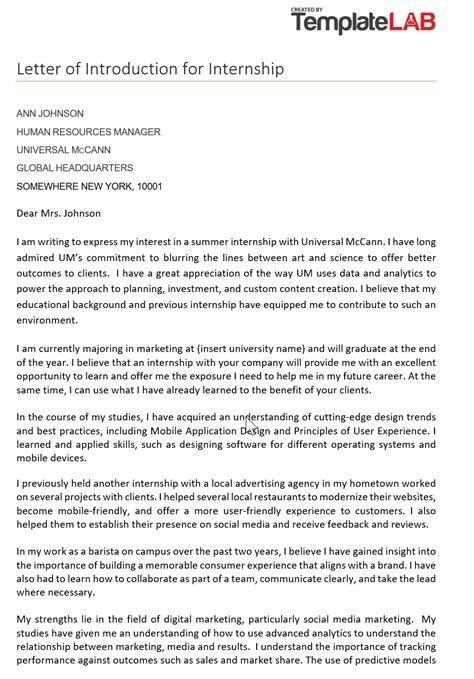 example of introduction of application letter