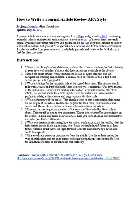 example of journal article review in apa format