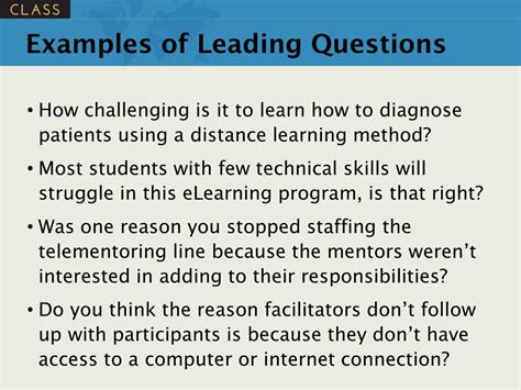 example of leading question in interview