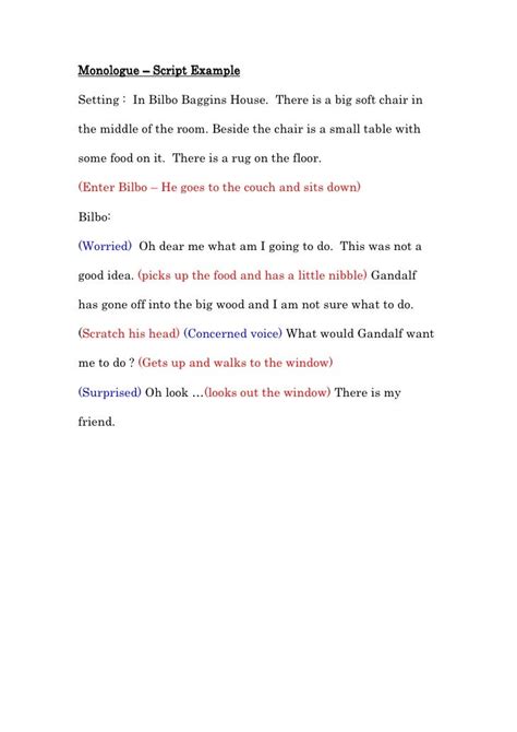 example of monologue script