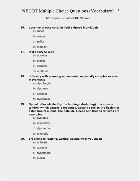 example of multiple choice test in remembering