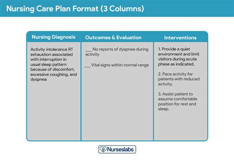 example of objective in nursing care plan