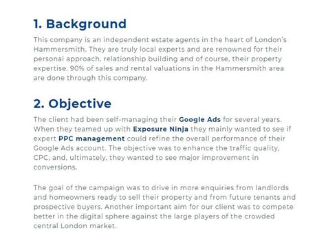 example of objectives in case study