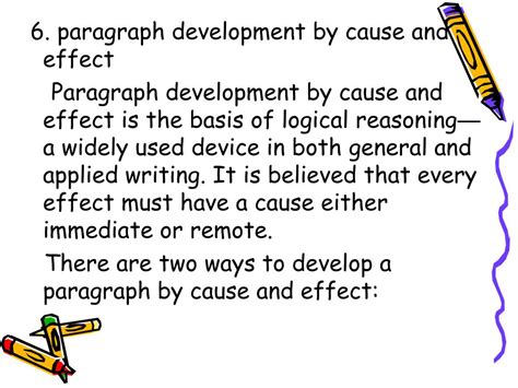example of paragraph development by cause and effect