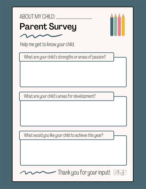 example of parent survey questions