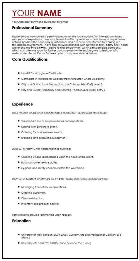 example of personal statement in curriculum vitae