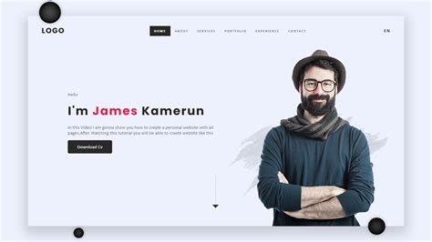 example of personal website using html and css