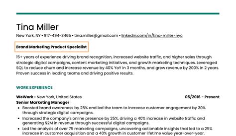 example of profile title in resume