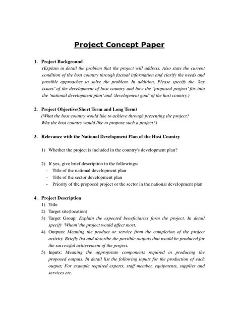 example of project description in concept paper