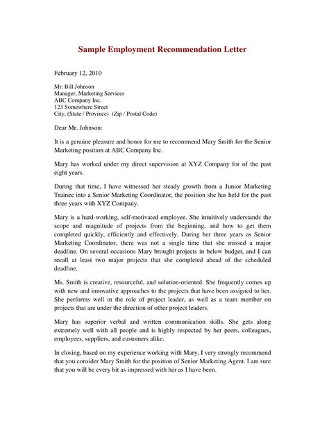 example of reference letter format