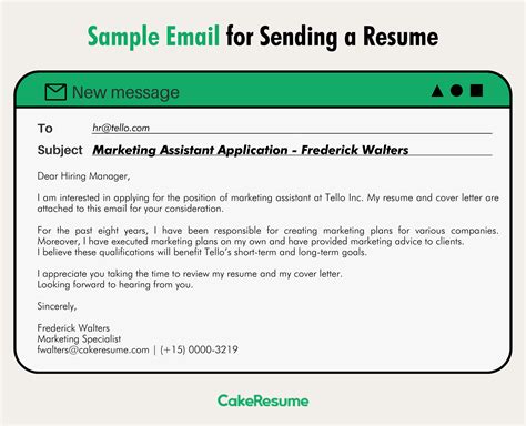 example of sending cv via email