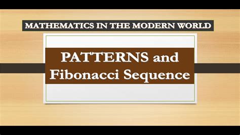 example of sequence in mathematics in modern world