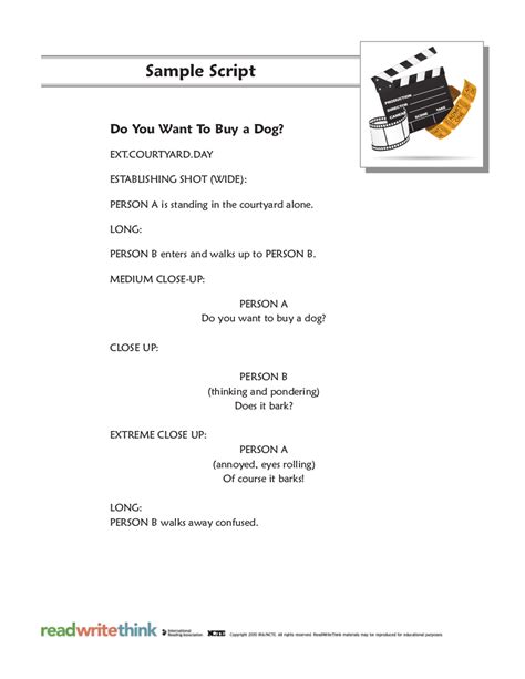 example of short story script