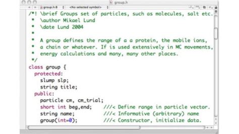 example of source code documentation