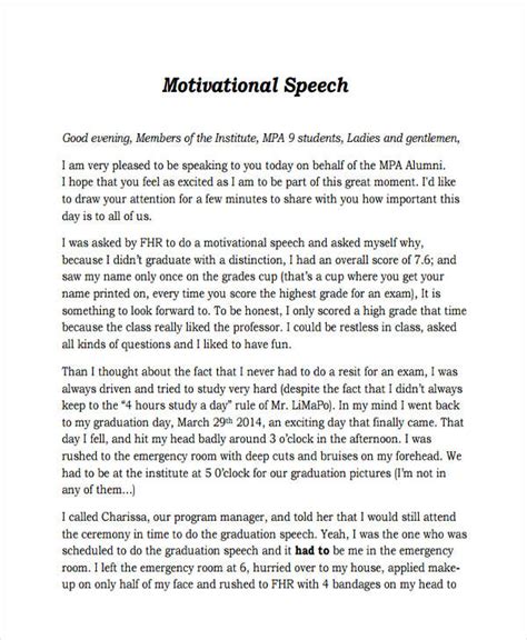example of speech transcript