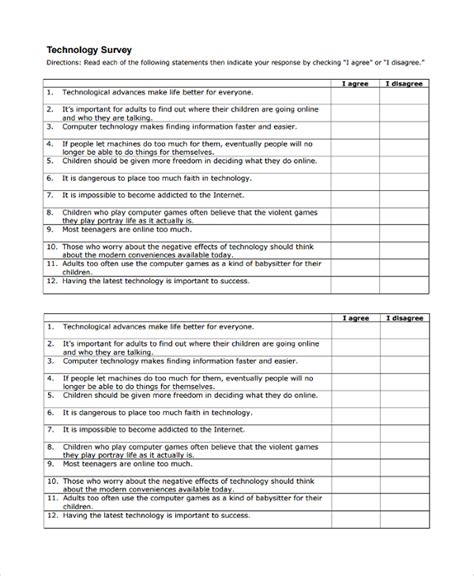 example of survey tools in science