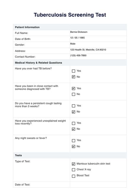 example of tb test form