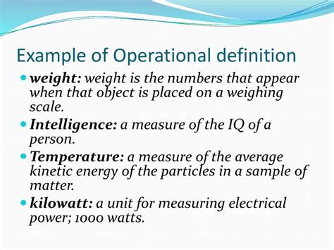 example of technical definition and operational definition