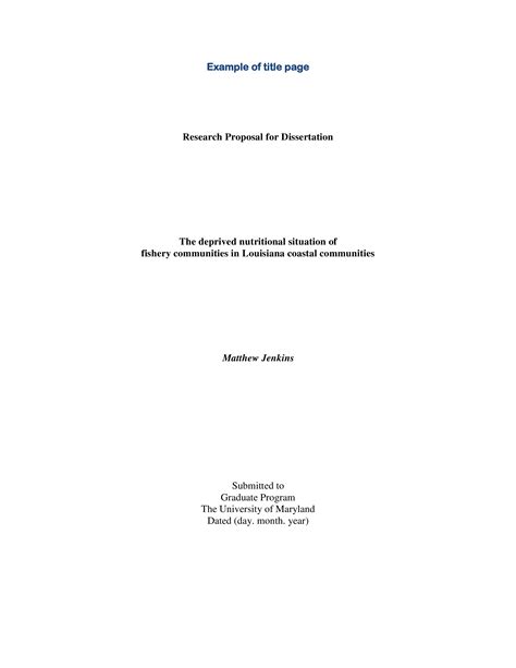 example of title page in research proposal