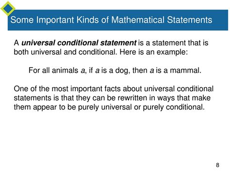 example of universal conditional statement