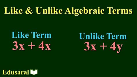 example of unlike terms in algebraic expression