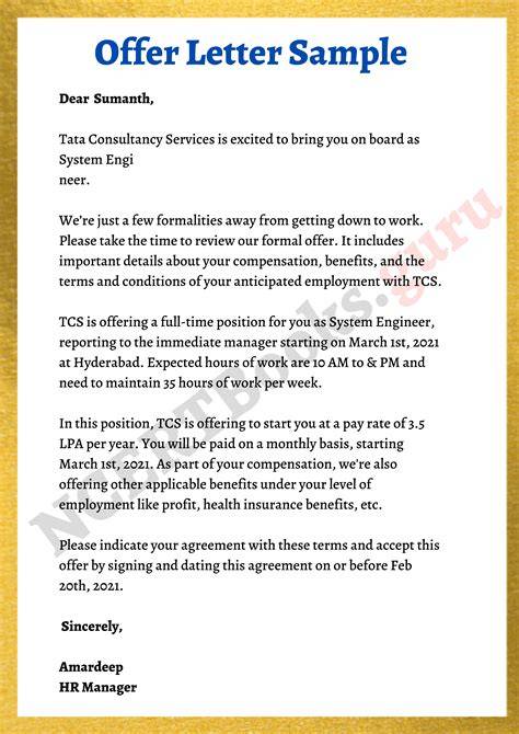 example offer letter