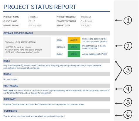 example project report template