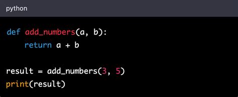 example python code with functions