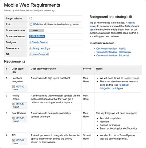 example technical documentation for software development