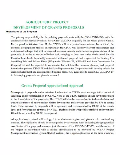 examples of agricultural projects pdf