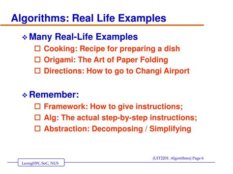 examples of algorithms in real life
