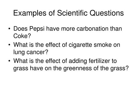 examples of application questions in science